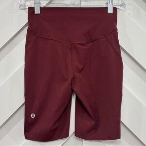 Lululemon Base Pace High Rise Shorts 8" In Mulled Wine Size 4